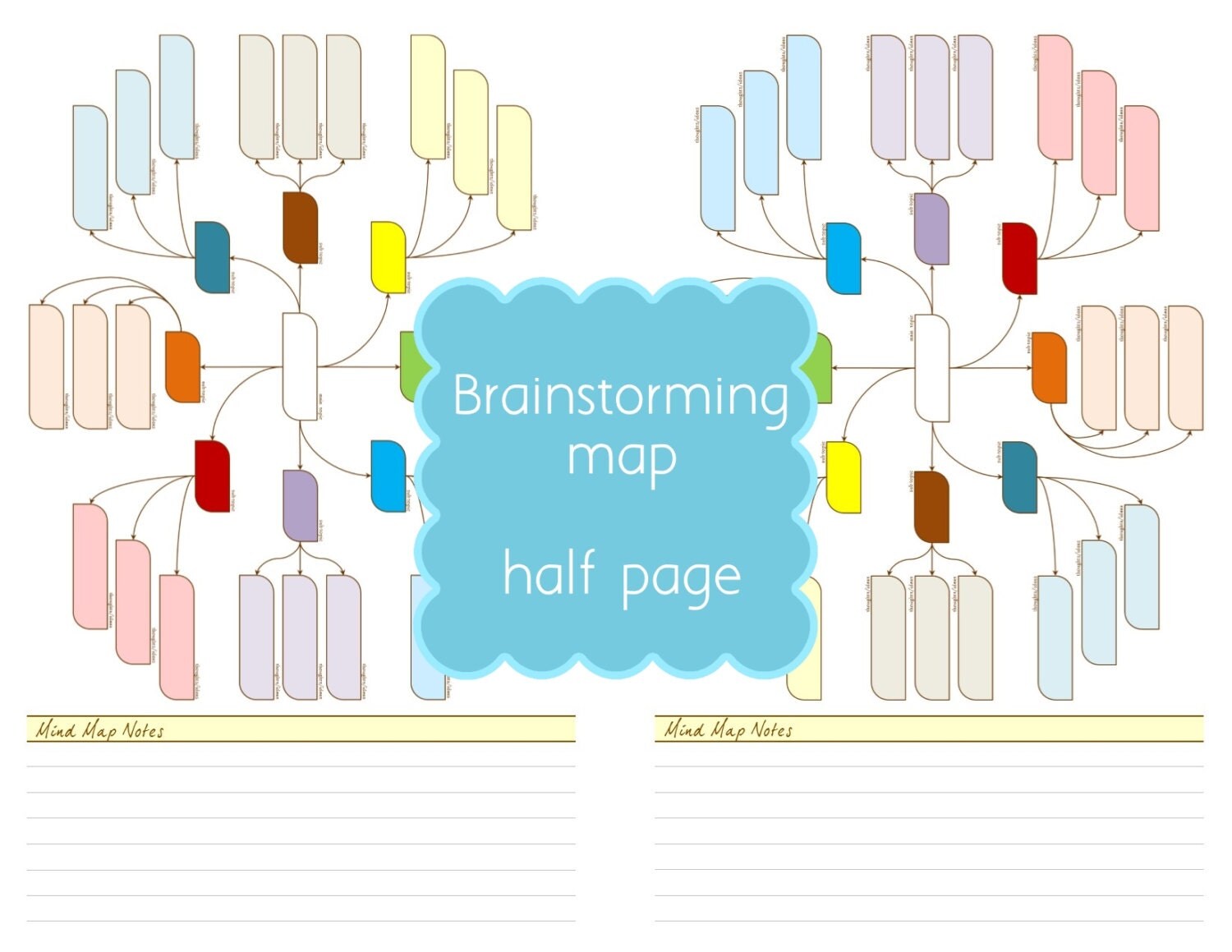 Brainstorming worksheets digital download