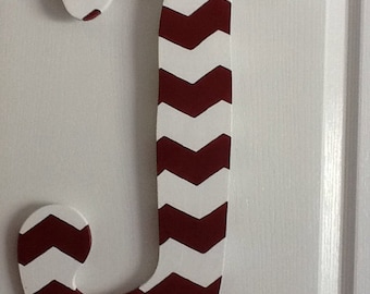 J-Hand Painted Custom Wooden Letter Door Hanger