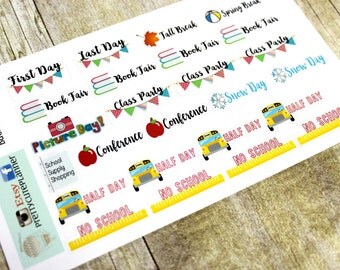 Back to School Planner Stickers - Planner Stickers - Happy Planner - Day Designer - Functional stickers - Fits Erin Condren - School Days