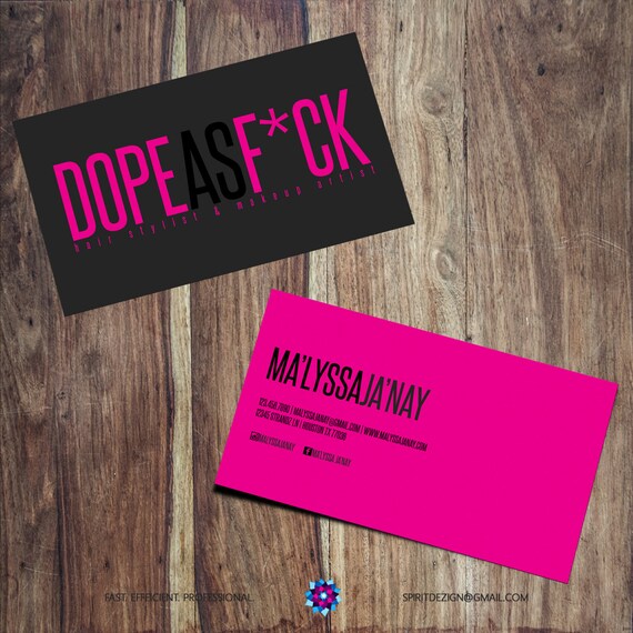 Dope as Fck business card design Printing by SpiritDezignGraphics