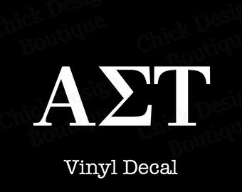 Alpha Sigma Tau Greek Alphabet Letters Vinyl Decal