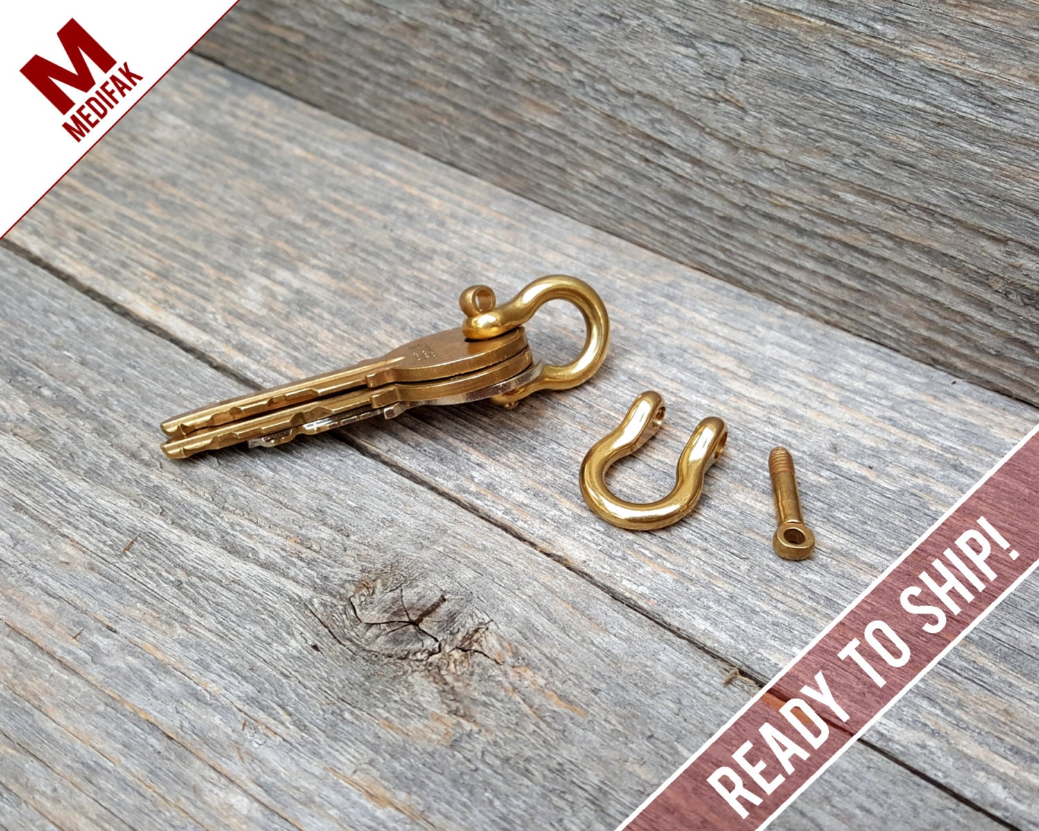 Brass Every Day Carry Key Shackle Brass Shackle EDC by Medifak