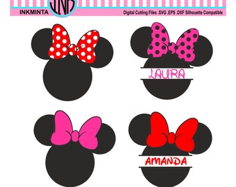 Minnie Monogram Svg, Minnie Mouse Svg,Monogram Svg, Monogram Frame, Disney Svg vector files for silhouette, minnie clipart