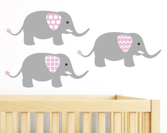 Elephant Stickers, Elephants Decal, Nursery Elephant Wall Decal, Elephant Kids Wall Decal, Baby Wall Decal- Nursery Wall Decals