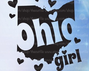 Ohio Girl svg, Ohio state svg. For cutting, printable, iron on transfer, htv vinyl, clip art, tshirt design