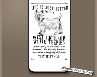 West Highland White Terrier dog phone case cover iPhone Samsung ~ Can be Personalised