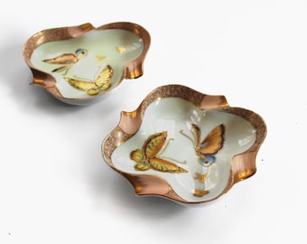 Vintage Hand Painted Porcelain Ashtrays