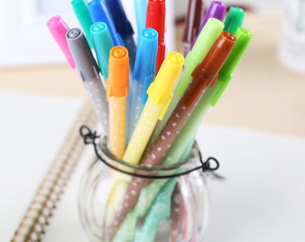 Heart Gel Pens / Stationary / Office Supplies / School Supplies / Kawaii Stationary / Cute Gifts / Cute Gel Pens / Set of 12 Heart Gel Pens