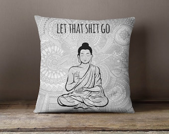Buddha Pillowcase Meditation Yoga Decorative Throw Pillow Cover Cushion Case Designer Pillow Case Birthday Gift Idea For Him Her Home Decor