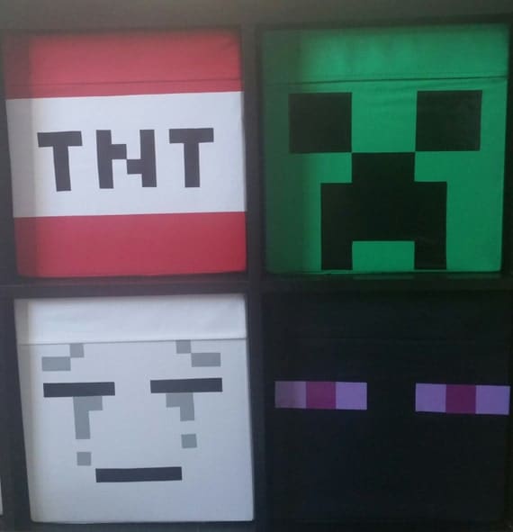 MINECRAFT Style storage boxes. toy storage. fun storage.