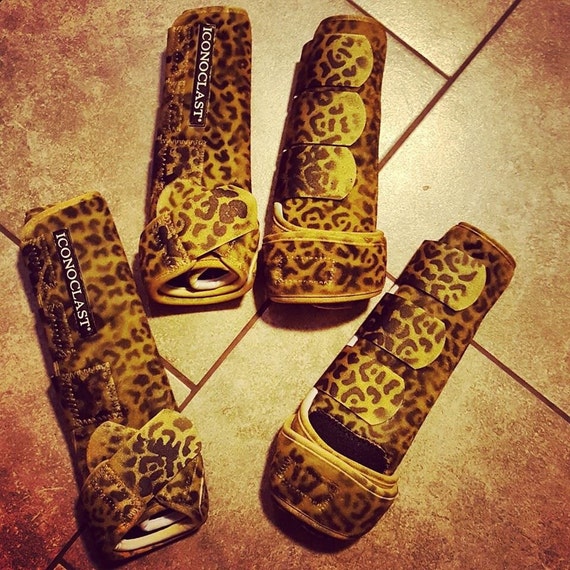 Custom Dyed Iconoclast Equine Sports Boots CHEETAH by byKnAFarms