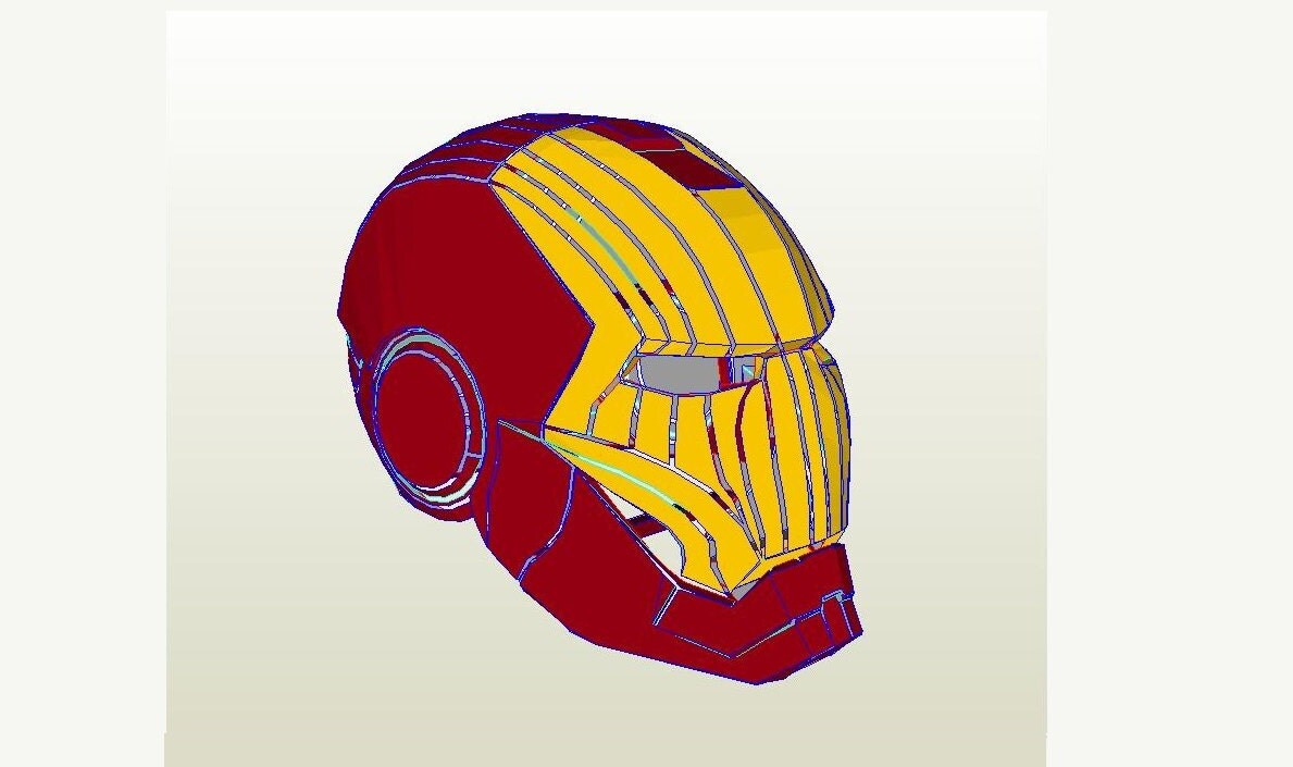 Iron man helmet DIY 1:1 Full scale Life-size printable paper