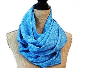 Infinity Scarf, Blue Infinity Scarf, Geometric Scarf, Summer Scarf, Light Scarf