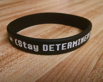 Undertale Wristband - *(Stay DETERMINED!) / Black Silicone Bracelet