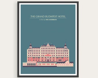 The Grand Budapest Hotel, Wes Anderson, Minimal Movie Poster.