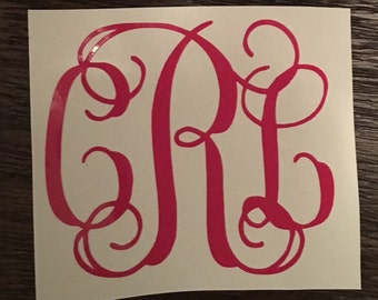 3 Piece Vinyl Monogram Stickers