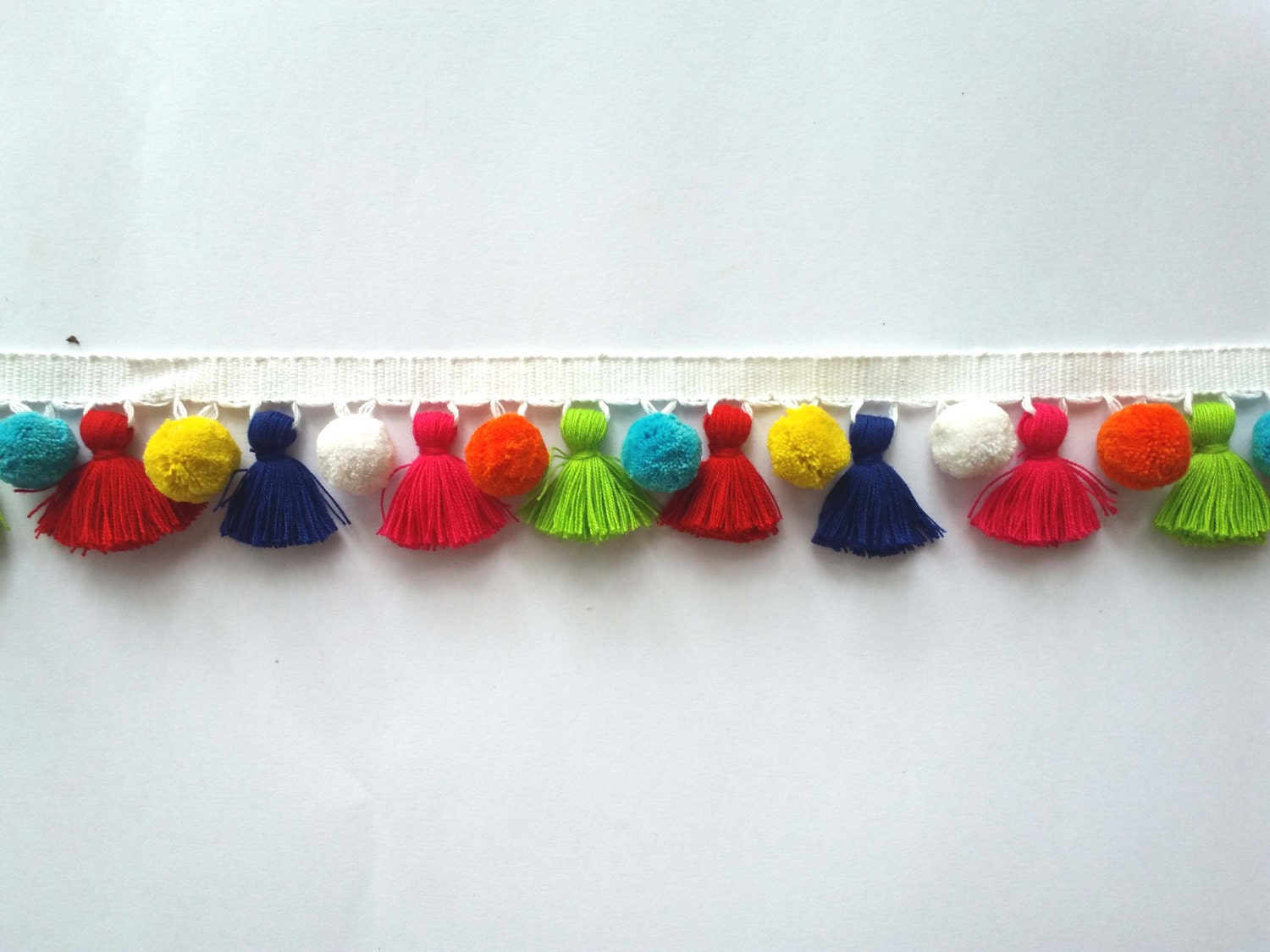 pom pom multi color trim by tassel Multi pom trims with Indiasgift fringe coloured pom