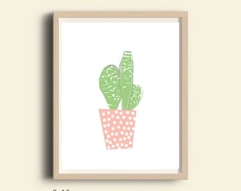Nursery decor, PRINTABLE, nursery wall art, Kids poster, nursery poster, poster kids, kids room poster, kids decor, cactus, pink, art print
