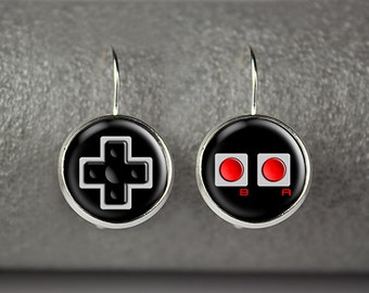 Game controller earrings, Joystick earrings, Game controller jewelry