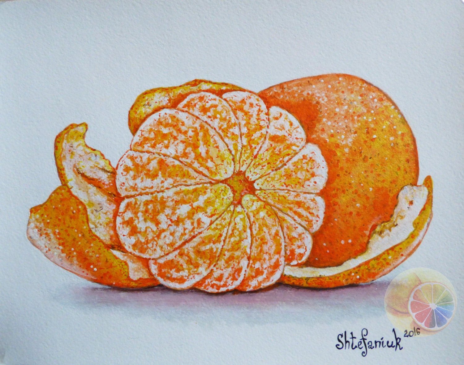 Tangerine Painting Mandarin Painting Orange Painting