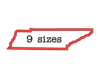 9 Sizes Tennessee State Appliqué Embroidery Machine Embroidery Designs Embroidery USA State Outline Design - Instant Download