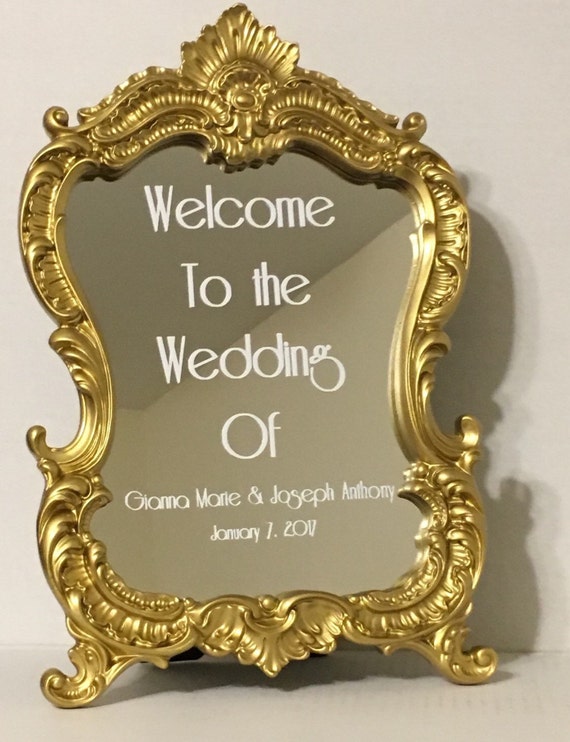 Personalized gold mirror sign/Gold fairytale mirror