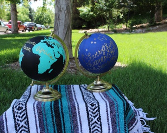Custom Hand-Painted Globe, Painted Globe, Calligraphy, Lettering, Quote Globes, Home Decor, Office Decor, Wedding Decor (12")