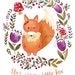 Fox nursery printable Little fox poster Fox kids print