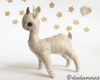 Goat | Waldorf Animal | Handmade Gift | Soft Sculpture | Stuffed Animal | Ooak Toy | Farm Animals | Dolls and Miniatures | Wool Felt