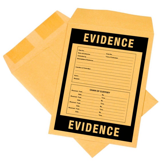 5 Pack EVIDENCE classified confidential top secret 9x12