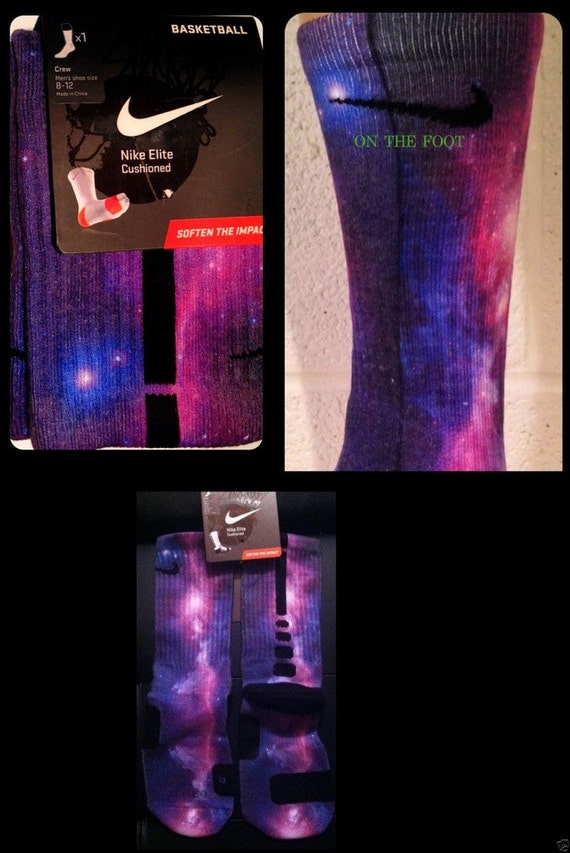 Purple Galaxy Custom Nike Elite Socks by KristinAnnBoutique
