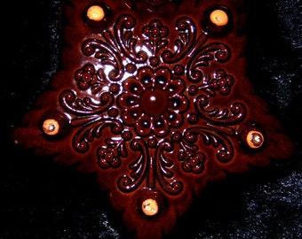 Vintage German Ceramic Star Baking Form~German Rustic~Bavarian Country Kitchen~German Souvenir~Star~Bowl~