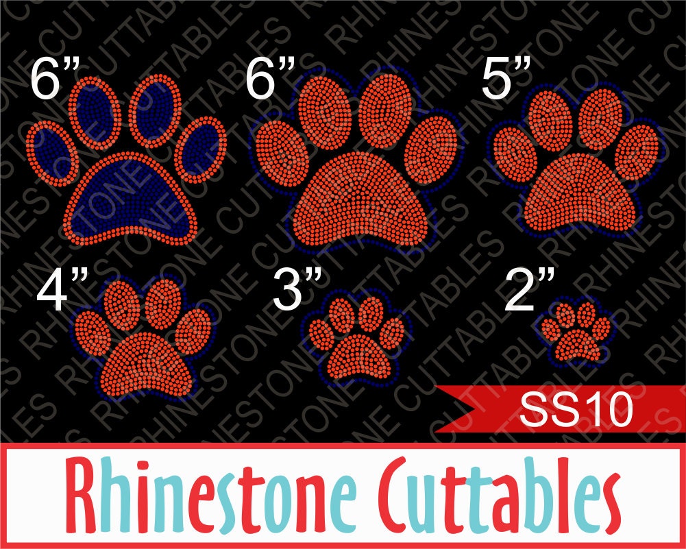 Download Paw Print Rhinestone Digital Cut File SVG EPS DXF Download