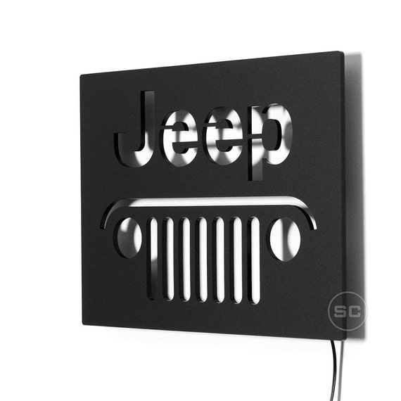 Lighted JEEP Sign Jeep Grill LED Sign and Wall by SignsChromatic