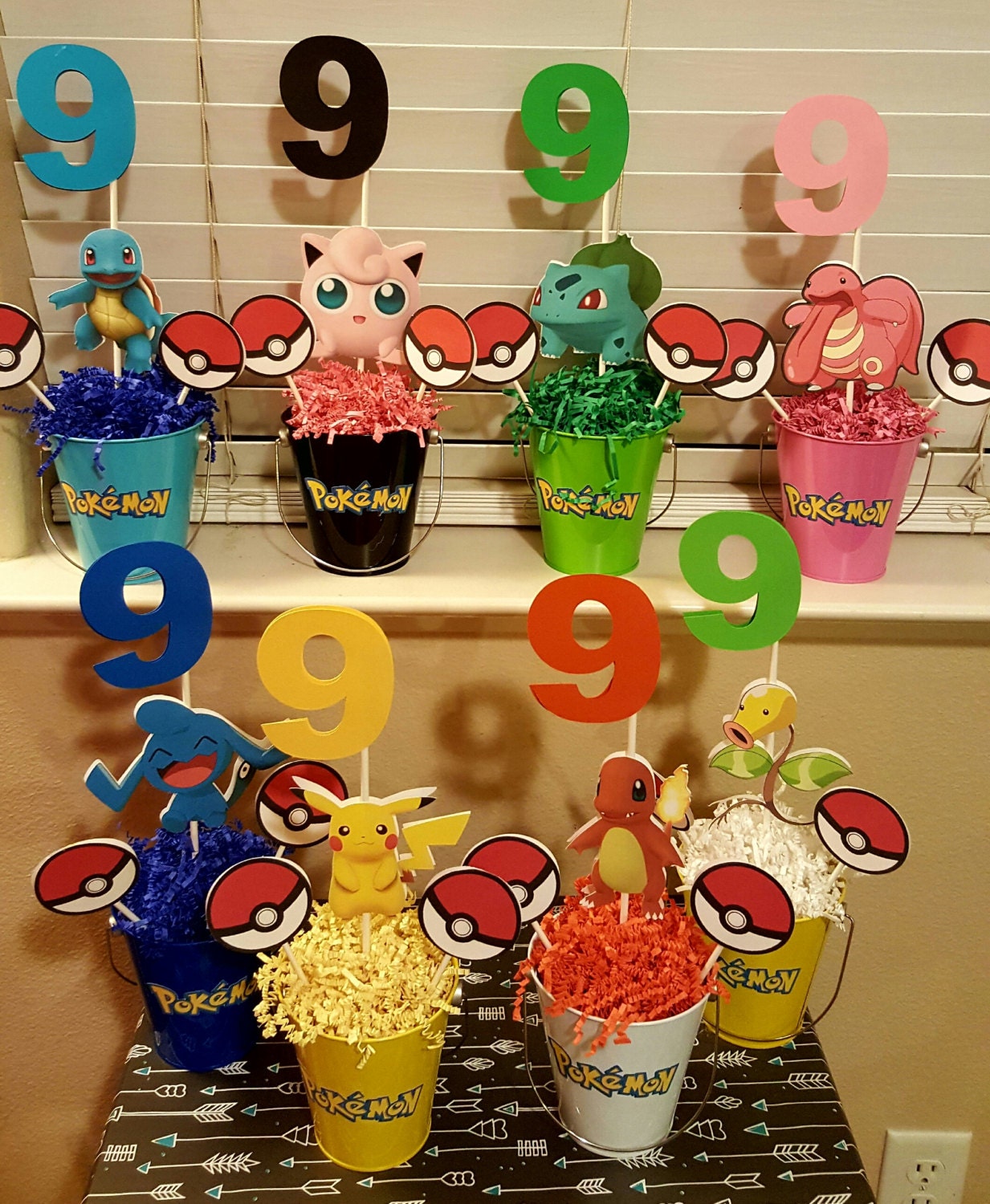 Pokemon Party Centerpieces-Set of 8