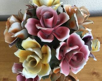 Capodimonte Italian Porcelain Flower Bouquet