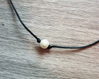 Pearl Chokers, Choker, Handmade chokers, Black Choker, Cord Necklace, Necklace