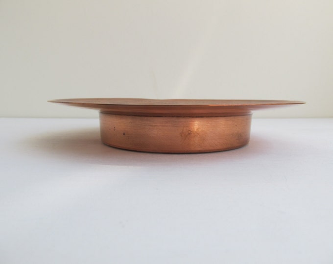 Vintage Copper dish by Peerage, Made in England - key tray, trinket dish, bottle coaster