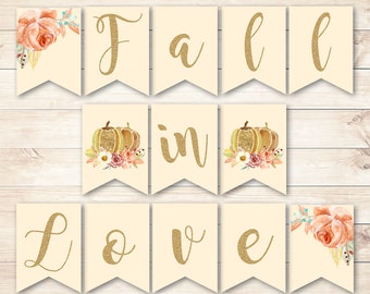Fall in Love Banner, Fall in Love Baby Shower Banner, Fall in Love Wedding Banner, Fall Baby Shower, Fall Bridal Shower, Fall Babyshower