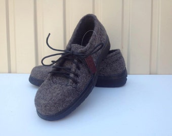 Felted wool shoes Organic eco women shoes wool rubber sole Felted shoes with rubber soles Warm shoes Valenki Felting gift boots slippers