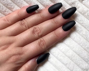 black coffin nails with gems