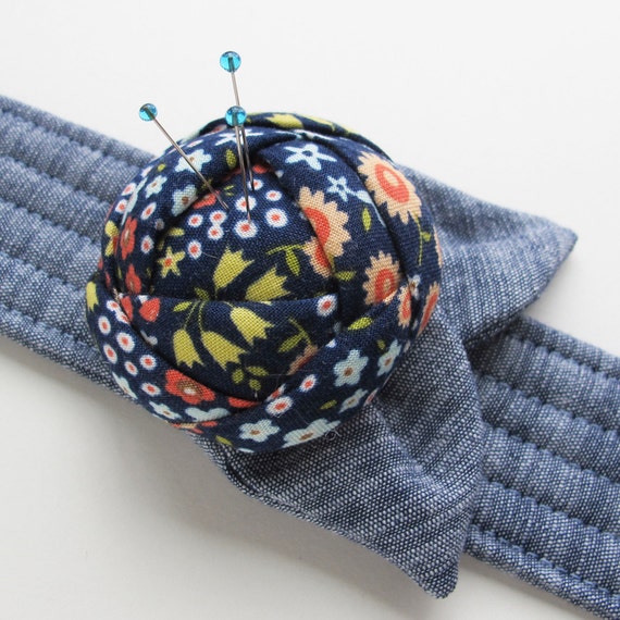 Rose Pincushion Cuff Flower Pin Cushion Bracelet Sewing Gift