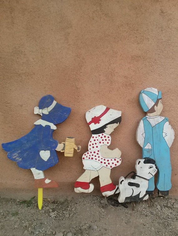 vintage 1950s garden figures primitive yard art wood vintage 1950s garden figures primitive yard art wood