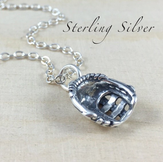 Items similar to Sterling Silver Softball / Baseball Glove Charm
