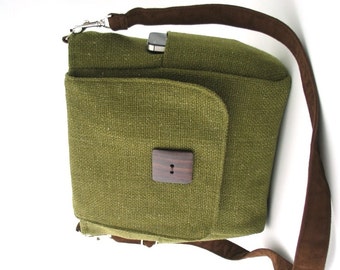 crossbody handbag, green bag, womens backpack purse converts to messenger bag, sling bag, shoulder tote bag, zipper bag, fits Ipad