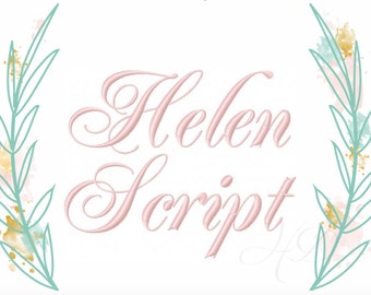 2" inch Embroidery Font Helen Virginia Monogram Font Numbers Included BX Instant download 4x4 5x7 6x10 PES