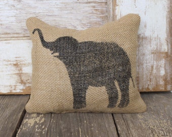 Miss Baba the Circus Elephant- Burlap Feed Sack Doorstop - Elephant Door Stop
