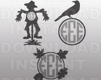 Scarecrow Monogram SVG File,Farming svg -Personal & Commercial Use- cricut svg,silhouette svg,svg cuts,vector svg,vinyl files,tshirt svg