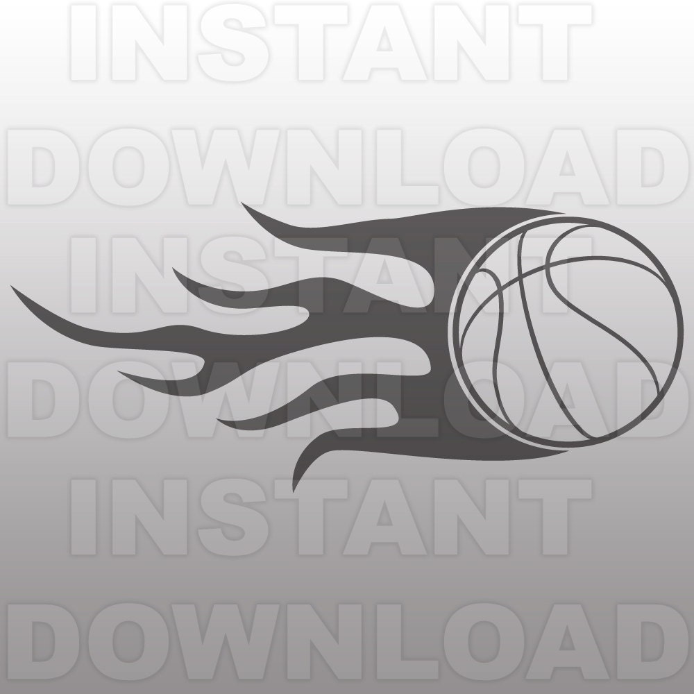 Basketball with Flame SVG File Cutting Template-Clip Art for