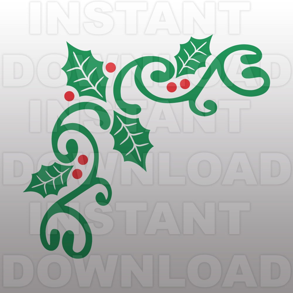 Download Mistletoe Border SVG File-Christmas SVG File-Die CutVector
